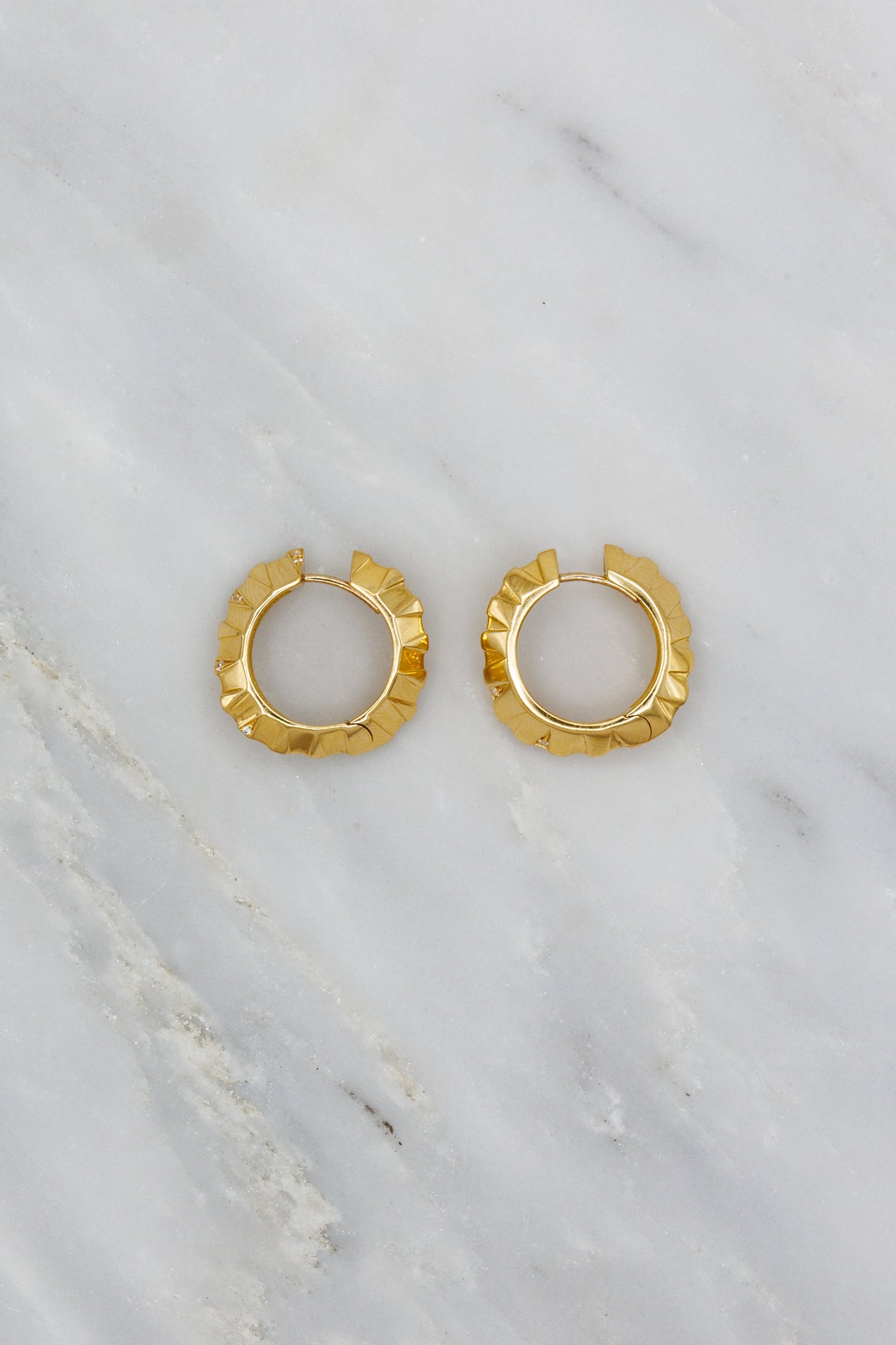 Dries Criel 18k yellow gold Pyramid Small Hoop Earrings