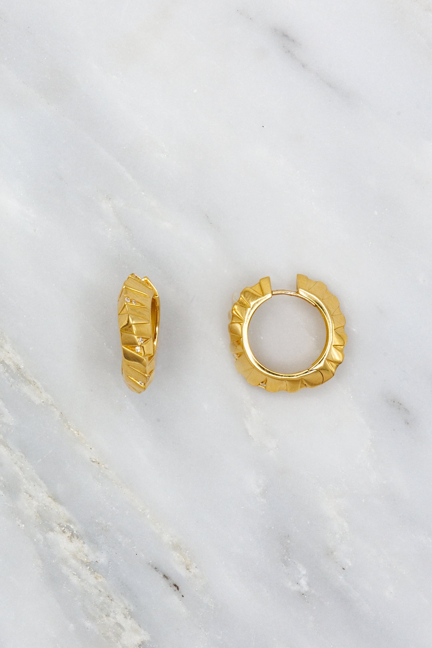 Dries Criel 18k yellow gold Pyramid Small Hoop Earrings