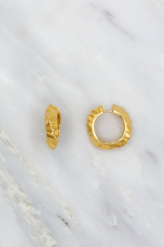 Dries Criel 18k yellow gold Pyramid Small Hoop Earrings