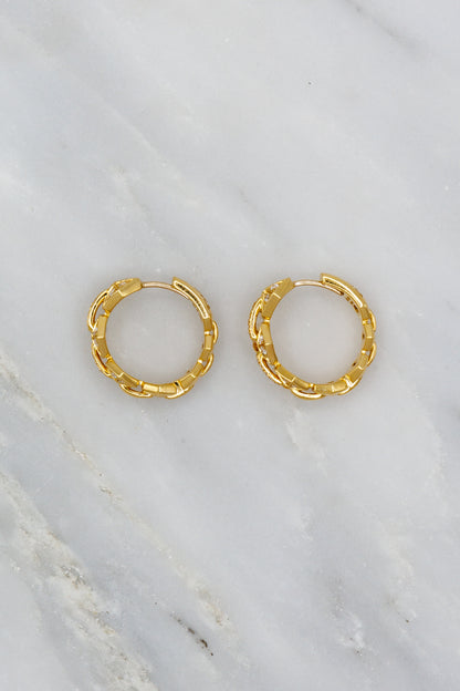 Dries Criel 18k Yellow Gold and Diamond Bond Flow Hoop Earrings