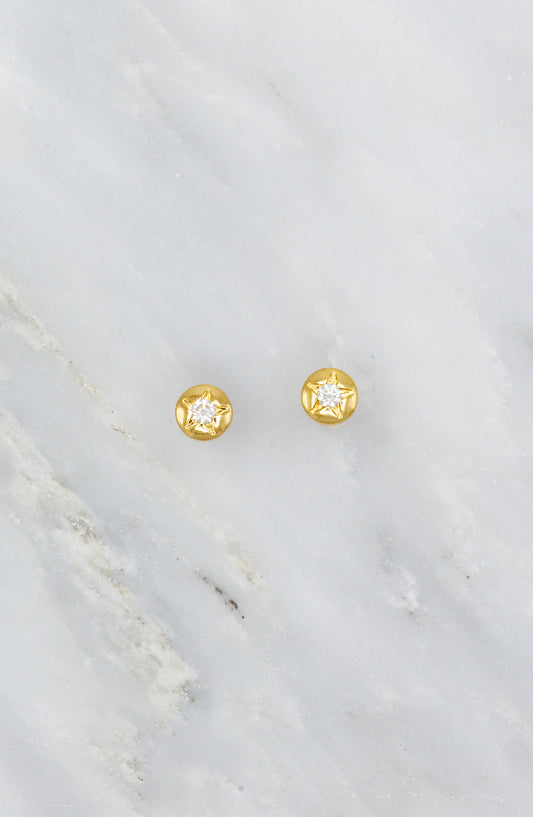 Sorellina 18k Yellow Gold L'imperatrice Diamond Star Studs