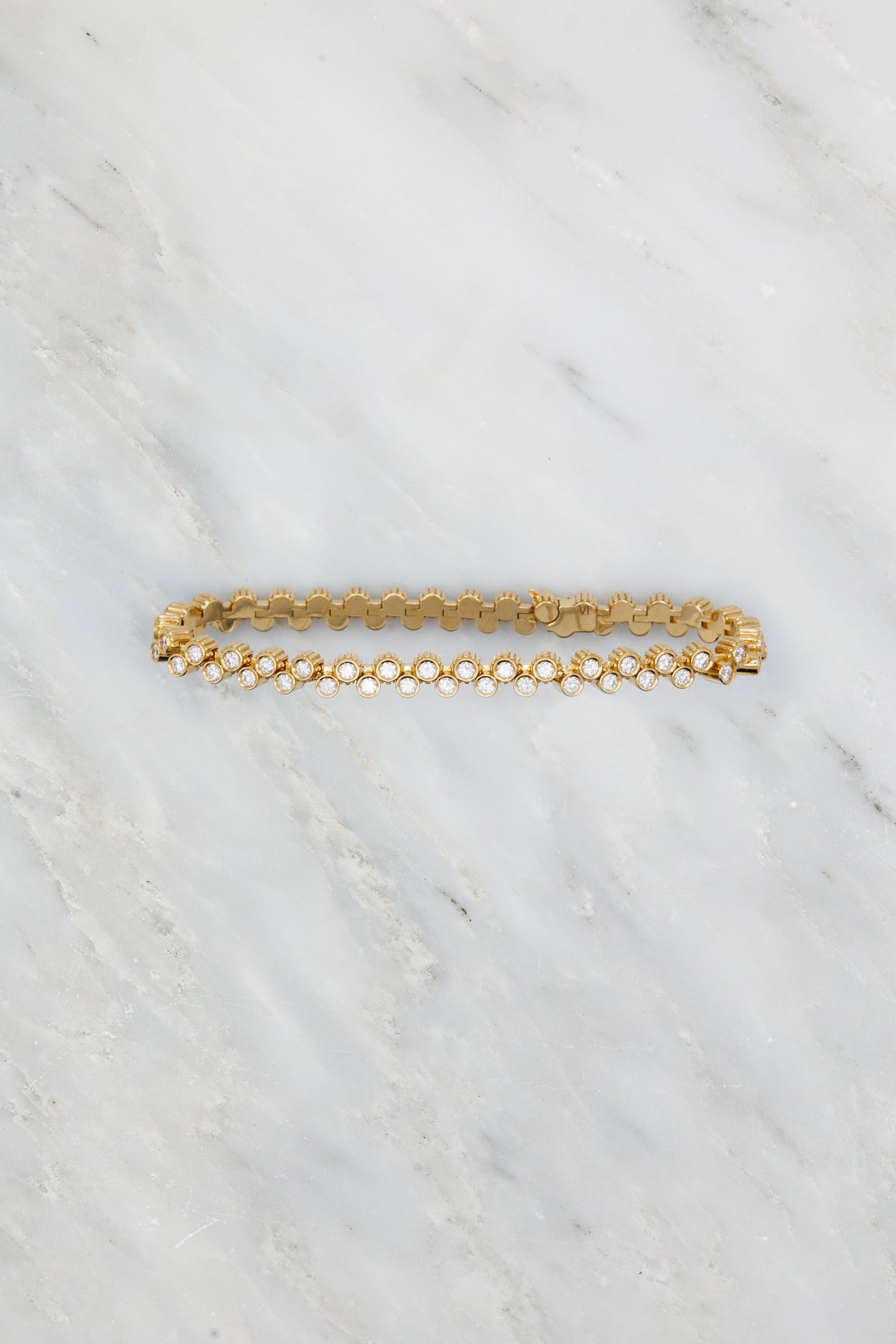 Viltier 18k Yellow Gold and Diamond Tennis Clique T Bracelet