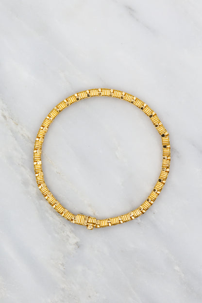 Viltier 18k Yellow Gold and Diamond Tennis Clique T Bracelet