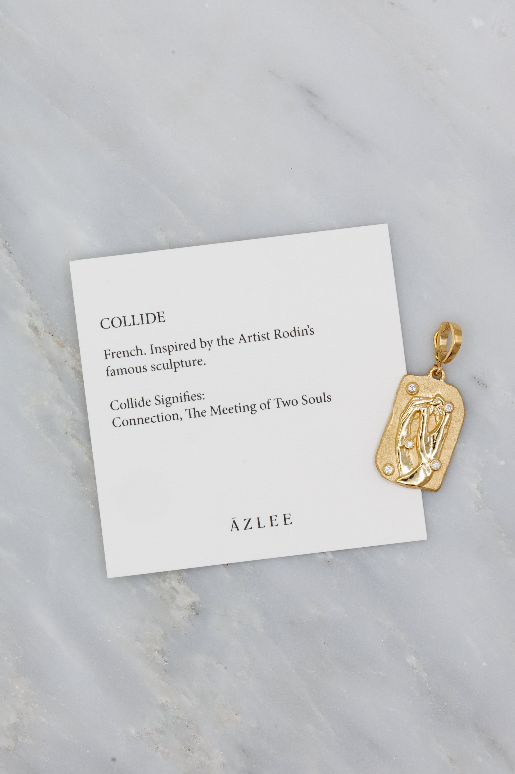 Azlee 18k Yellow Gold Diamond Collide Medium Relic Coin