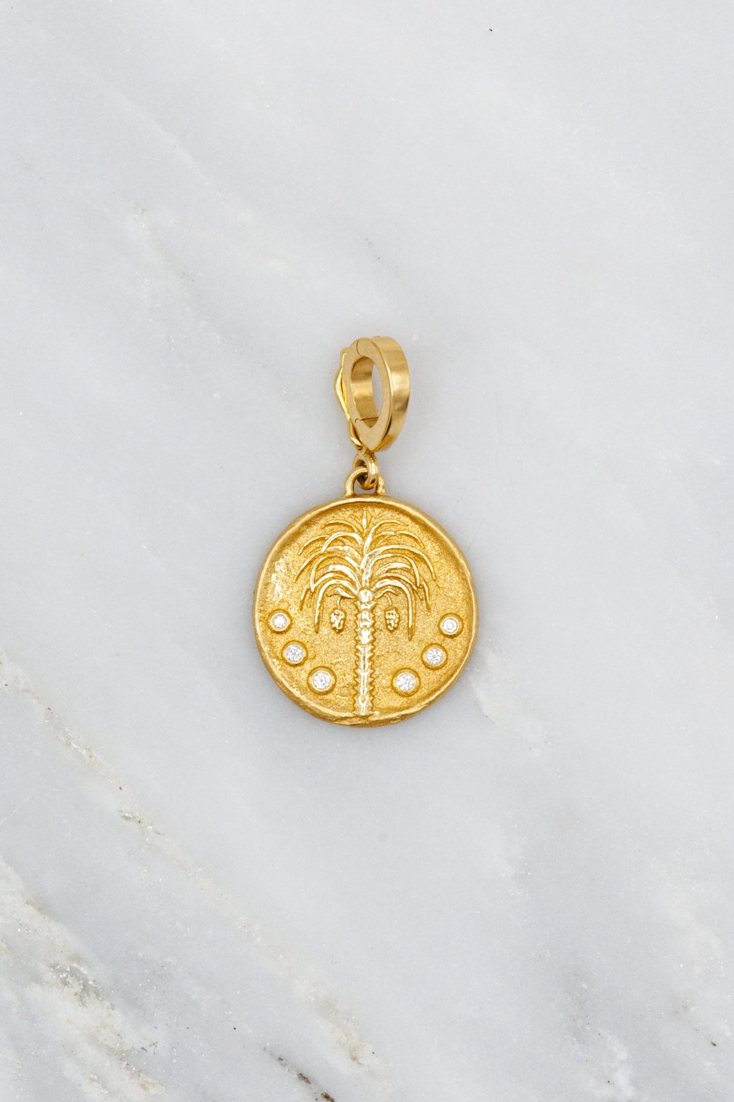 Prosperity Palm Small Diamond Coin Charm