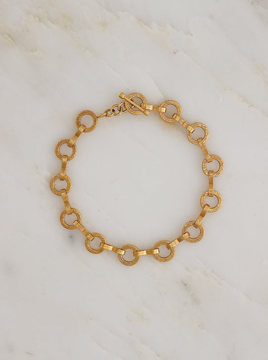 Heavy Circle Textured Bracelet