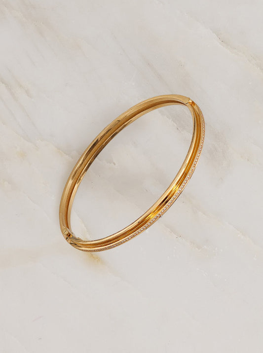 3-Tier Staircase Center Pave Bangle