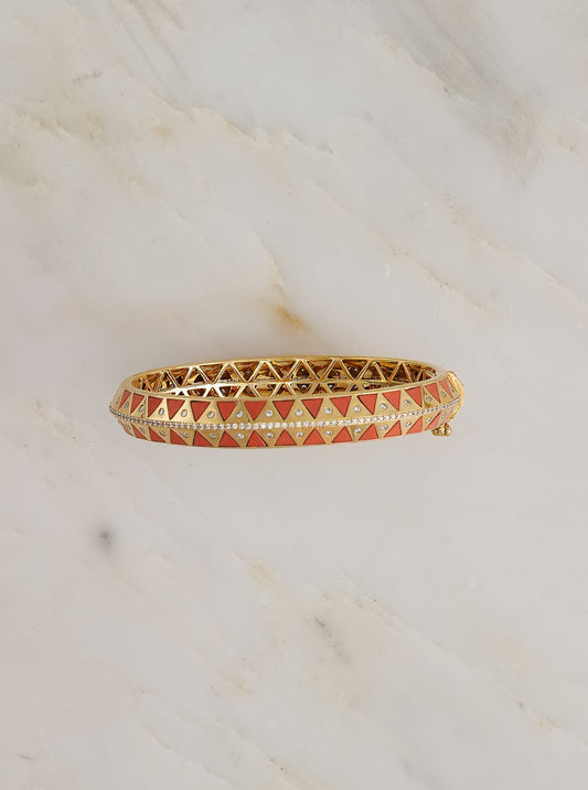 Chubby Stone Inlay Bangle