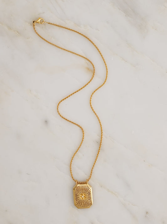 Mini Gold Clover Scapular Necklace