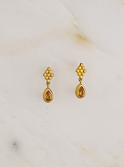Small Yellow Sapphire Nona Earrings