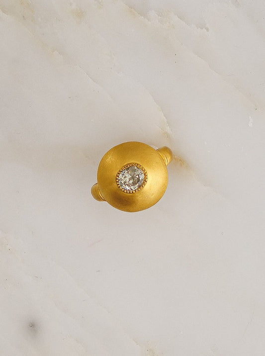 One of a Kind Diamond Bulla Dome Ring