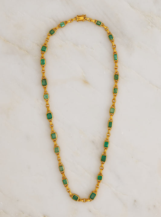 One of a Kind Mint Emerald Signature Chain Necklace