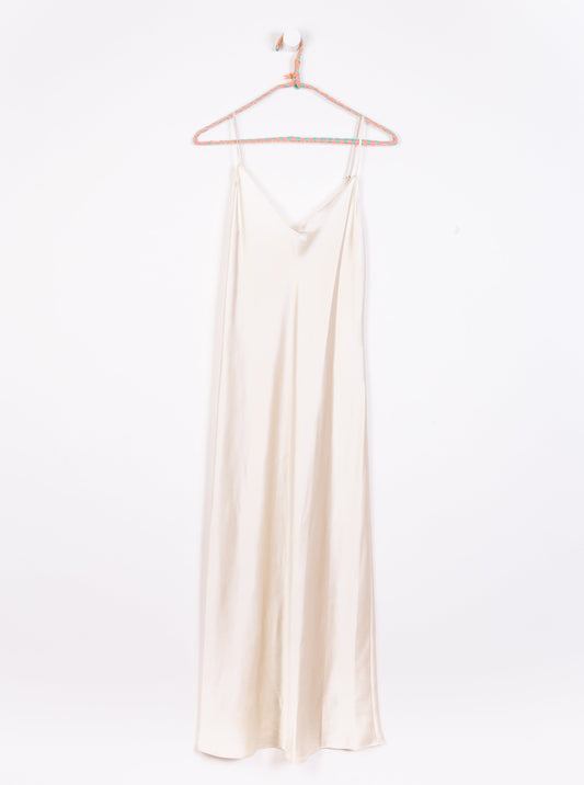 Taylor Midi Silk Dress in Gardenia