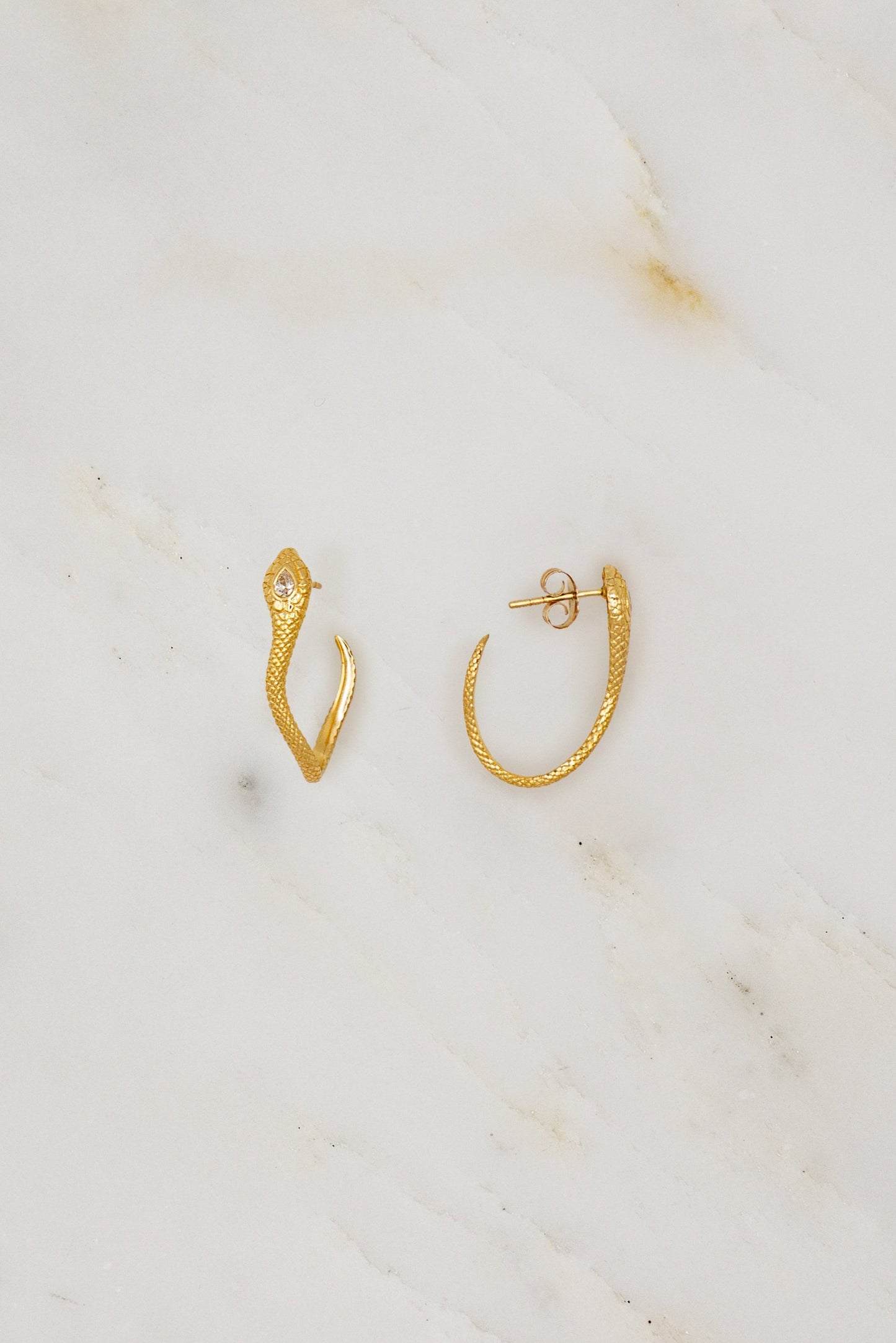 14K YELLOW GOLD CELINE DAOUST COBRA DIAMOND EARRINGS