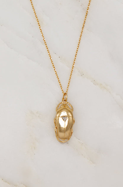 CELINE DAOUST Trillion Diamond King Scarab Necklace