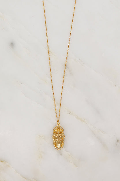 CELINE DAOUST Trillion Diamond King Scarab Necklace