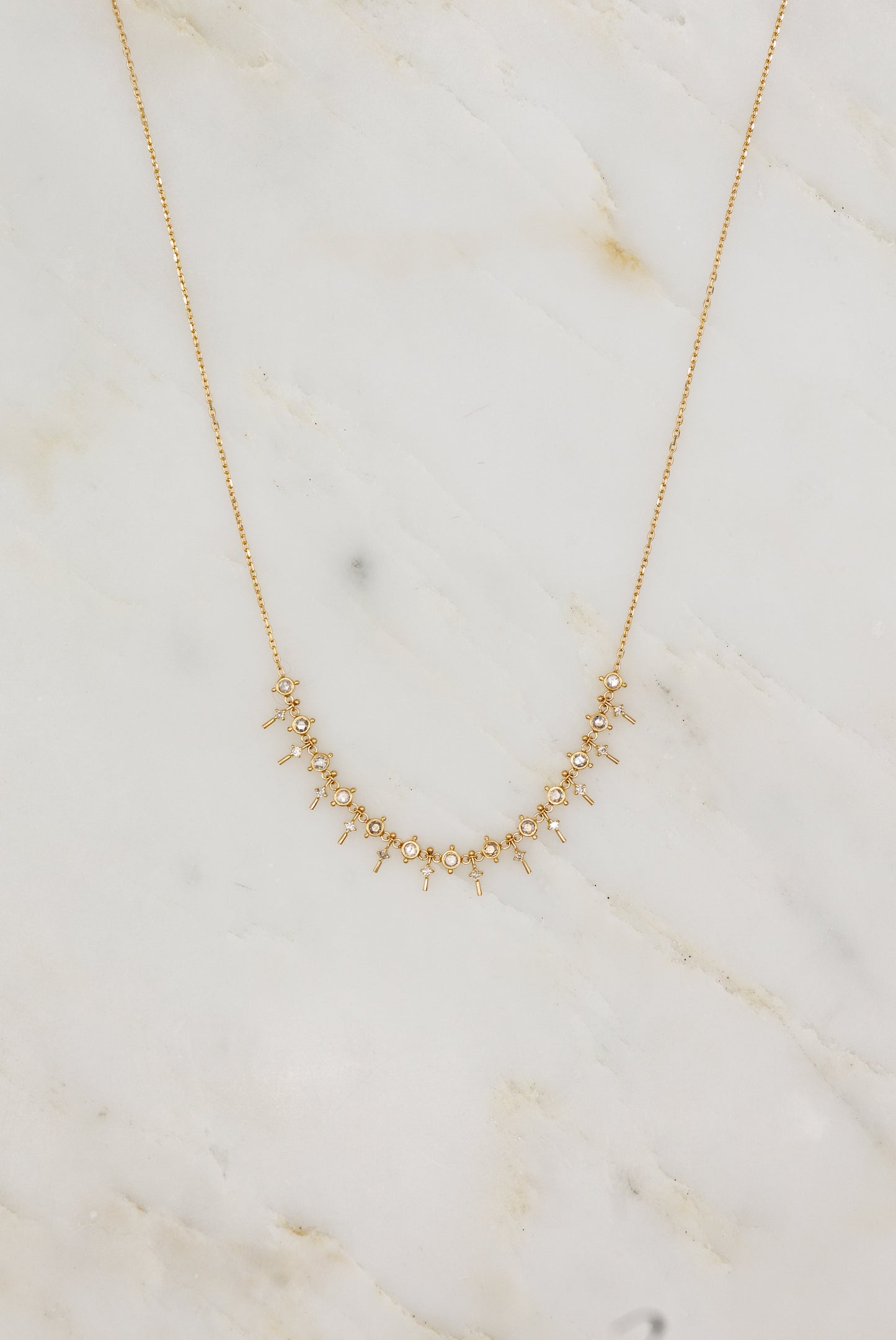 Celine Daoust Dangling Diamonds Line Chain Necklace