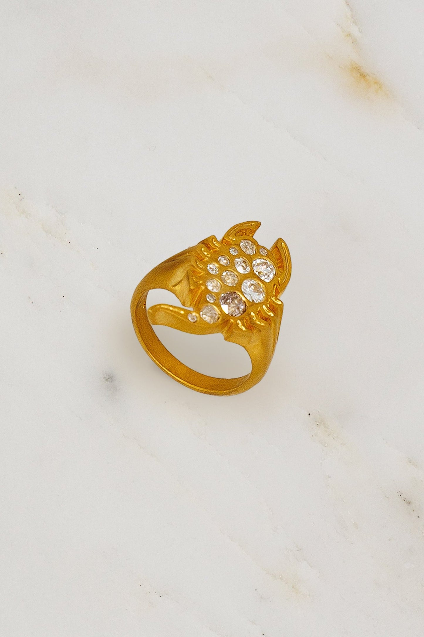 Darius Jewels 18k yellow gold diamond scorpion ring