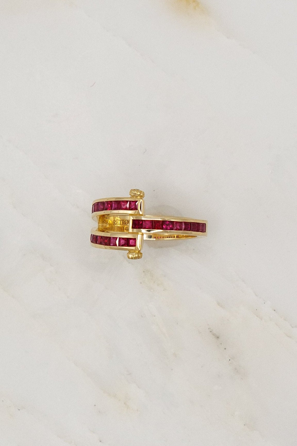 Retrouvai jewelry 18k yellow gold ruby magna ring