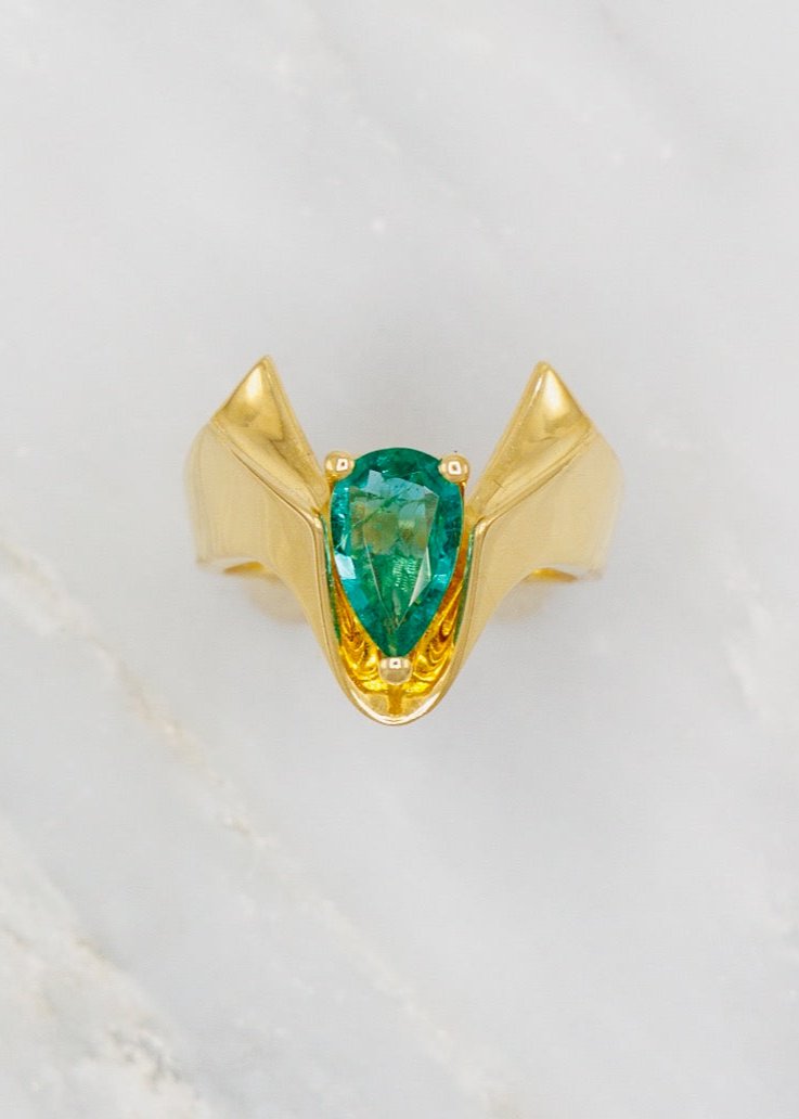 Anubis Emerald Ring