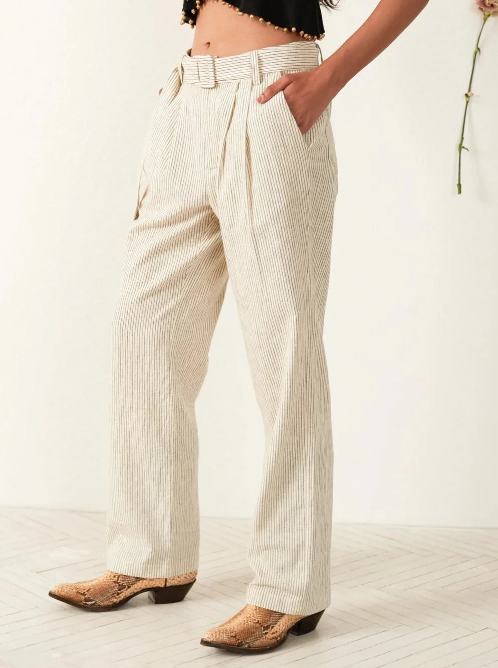 Colette Cloud Stripe Belted Pant