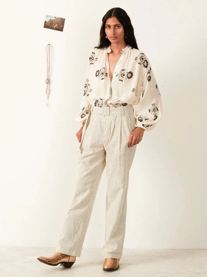 Colette Cloud Stripe Belted Pant