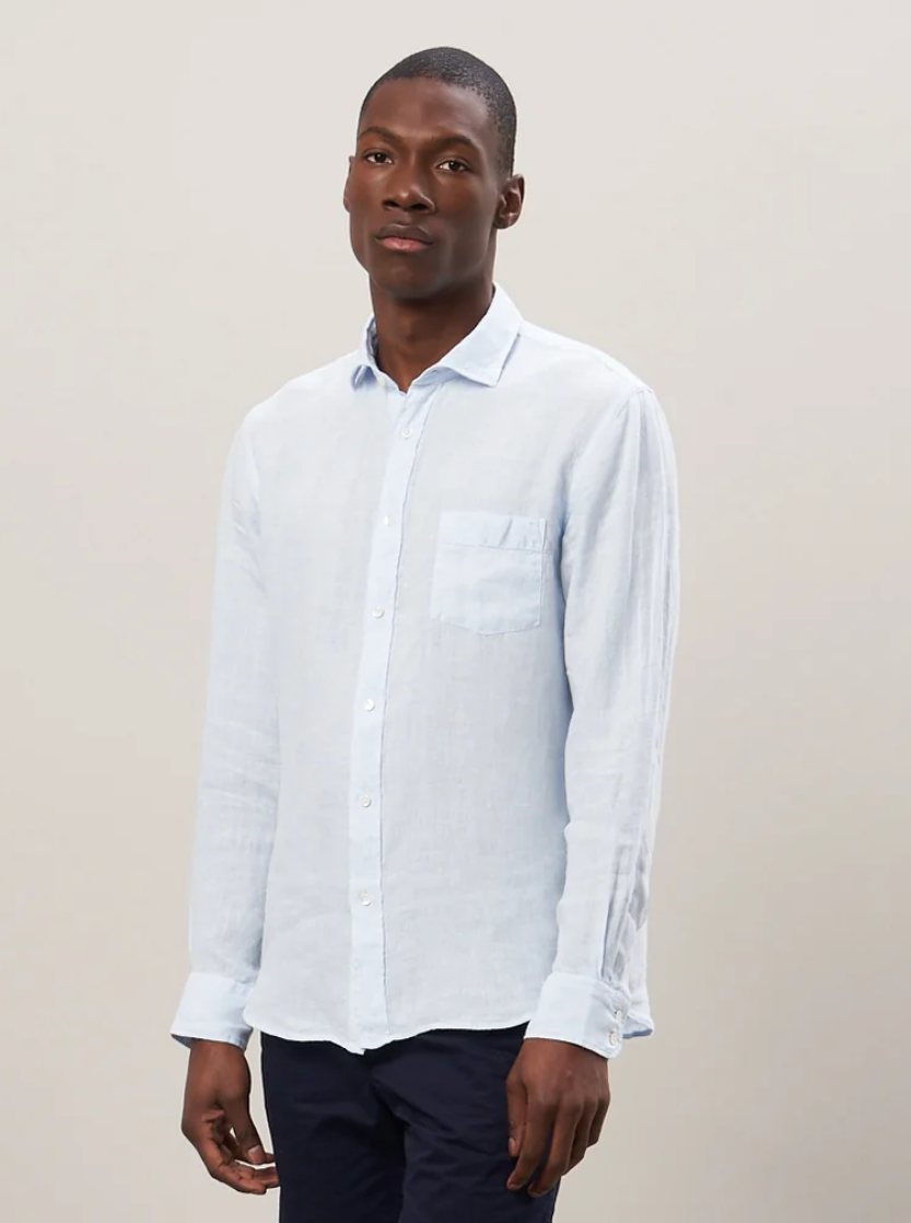 Paul Pat Linen Shirt in Light Blue