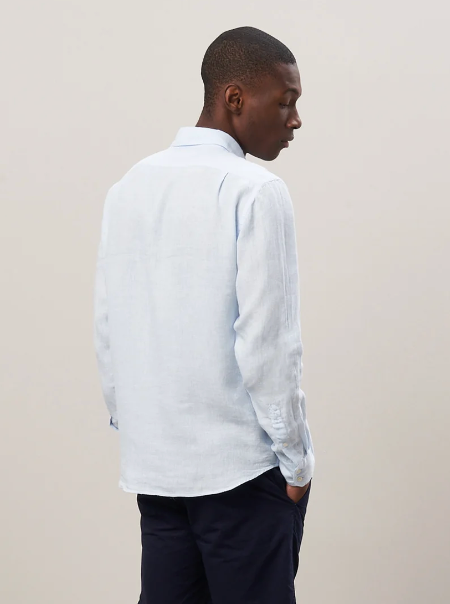 Paul Pat Linen Shirt in Light Blue