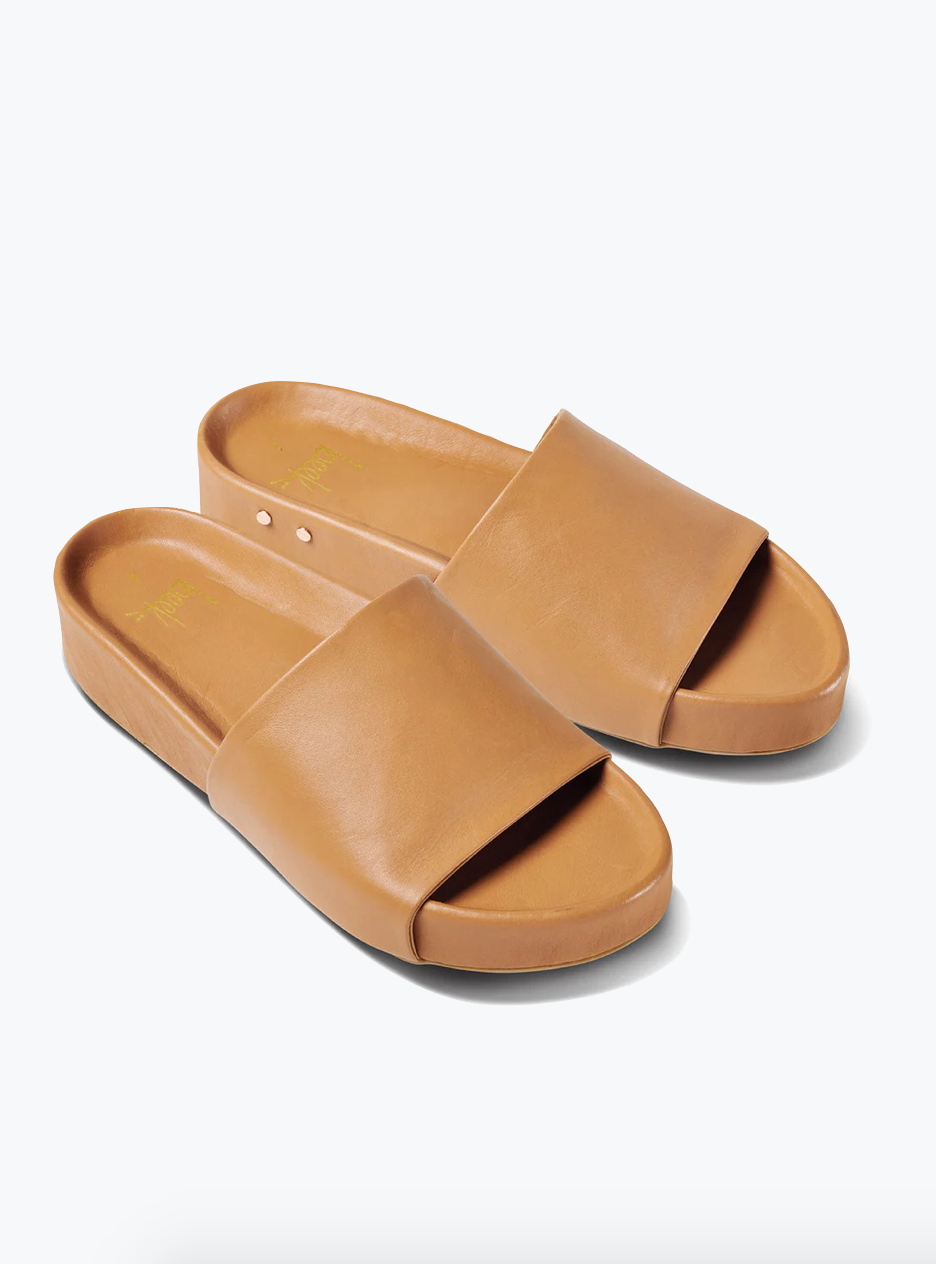 Pelican Leather Platform Sandal