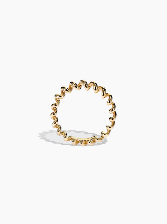 Mini Yellow Gold Slinkee Ring