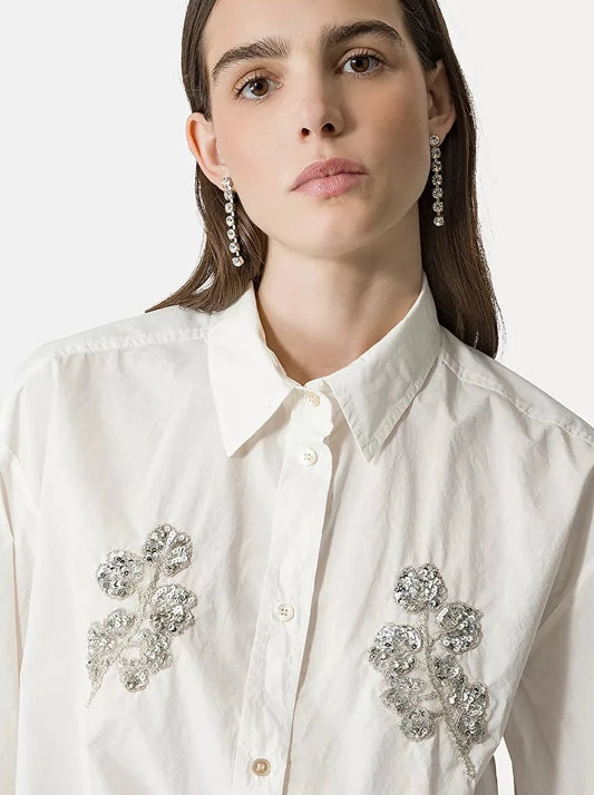 Embroidered Cotton Poplin Shirt
