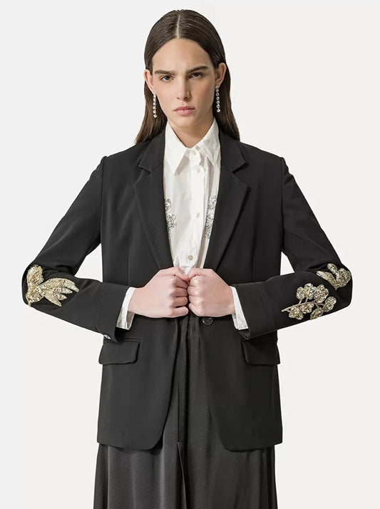 Embroidered Crêpe Cady Jacket