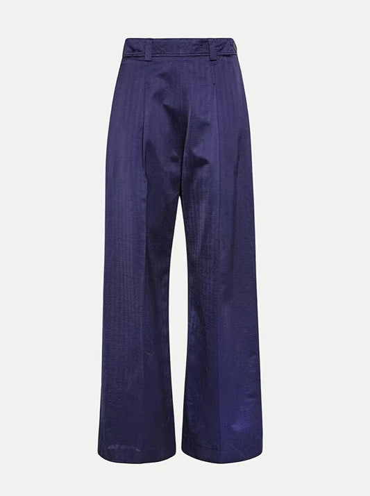 High-Rise Herringbone Trousers