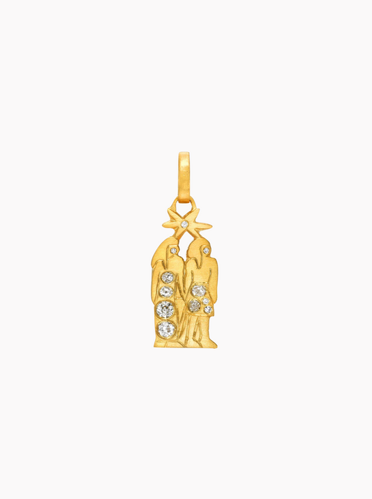 Dendera Zodiac Diamond Gemini Charm