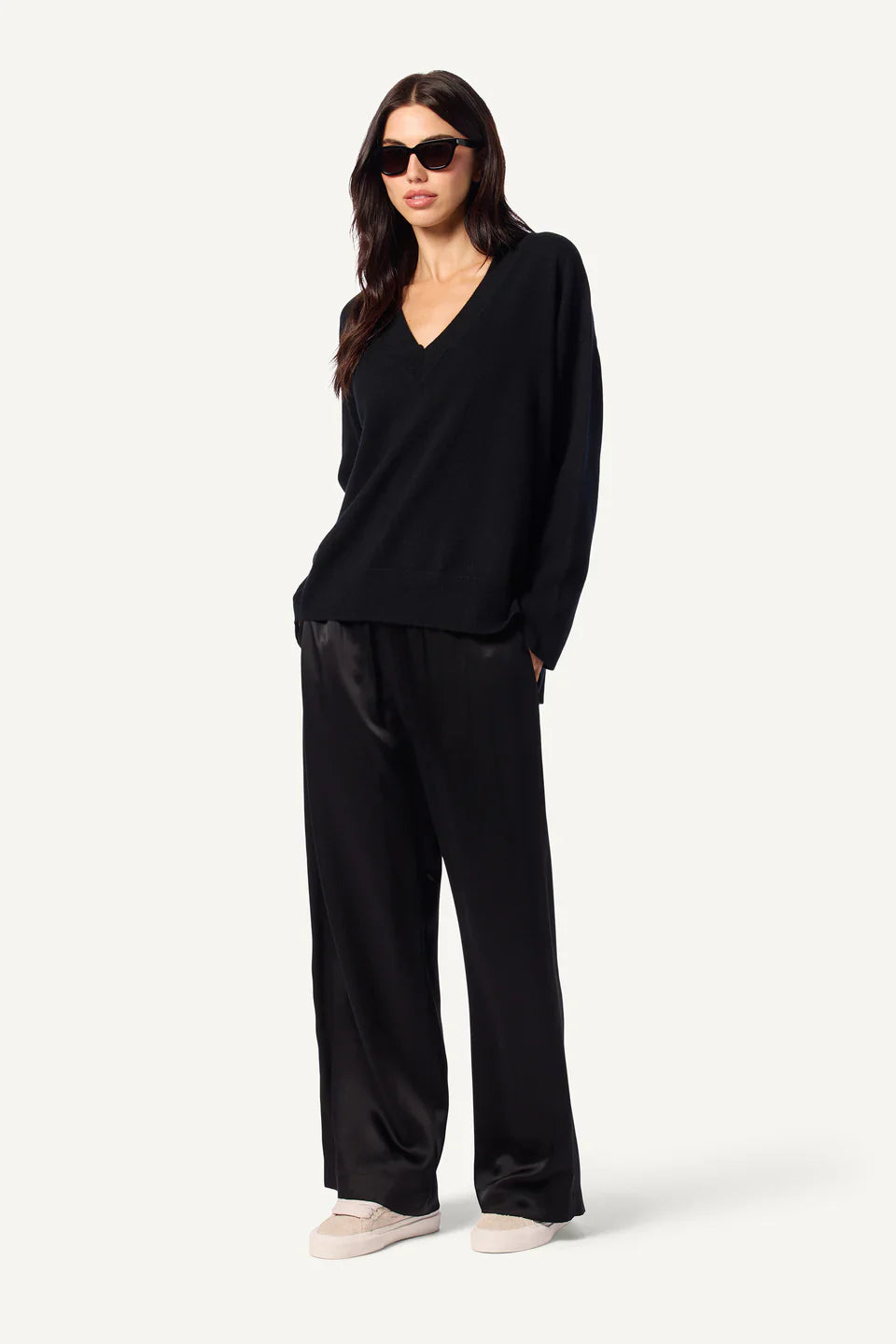 Brynn Wide Leg Pant in Black