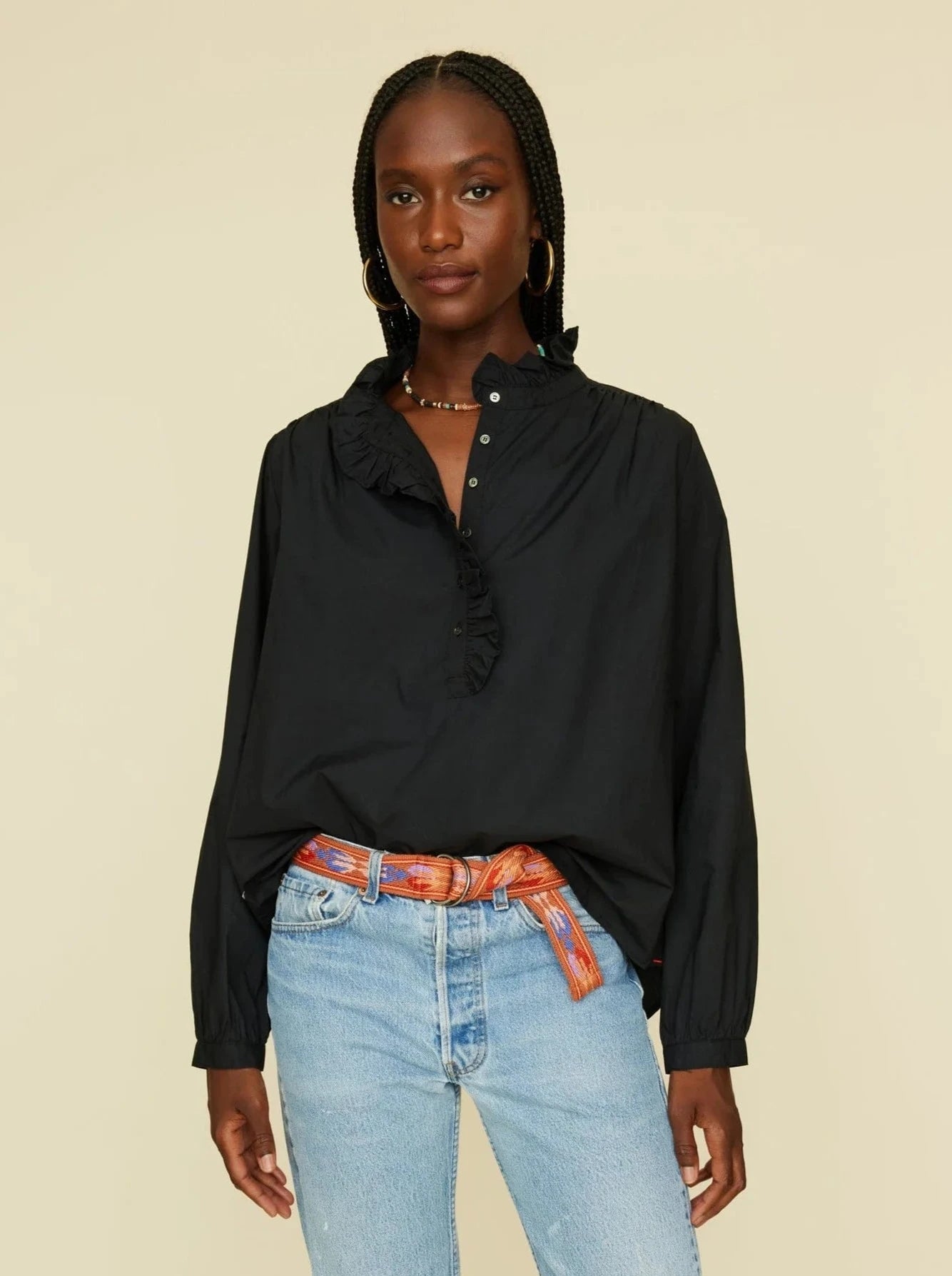 Caspian Crisp Top in Black