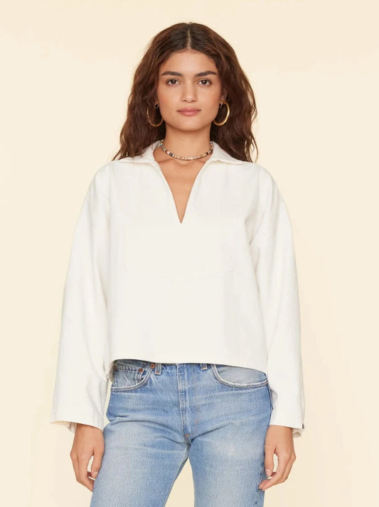 Abbott Denim Top in White