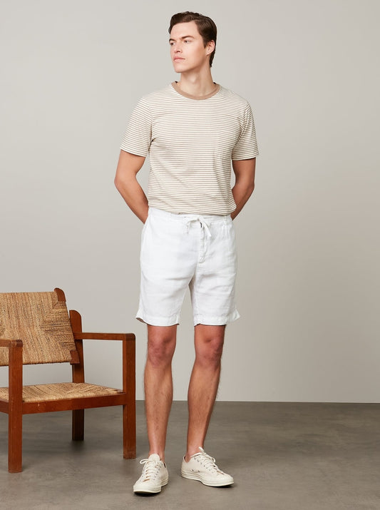 Tank Slim-Fit Straight-Leg Linen Drawstring Shorts
