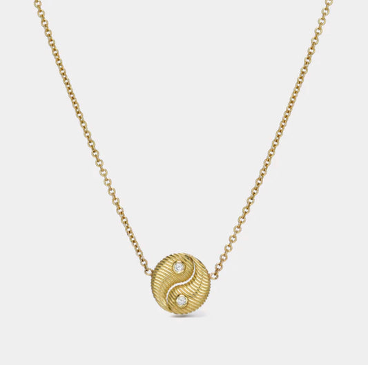 Mini All Gold Yin Yang Necklace